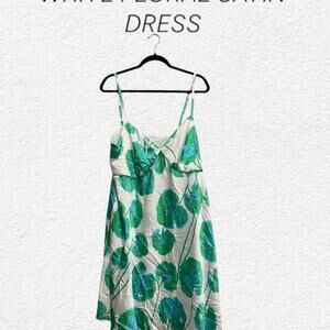 Diane Von Furstenberg for Target Green/White Floral Spaghetti Strap Dress 2XL